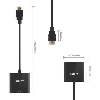 Aukey HDMI naar VGA Adapter 1080P - zwart