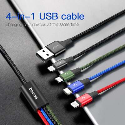 Baseus Rapid Series 4 in 1 Kabel - 2x Lightning 1x USB-C 1x Micro USB