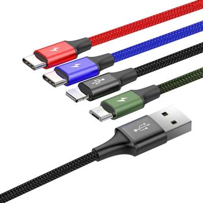 Baseus Rapid Series 4 in 1 Kabel - 2x USB-C 1x Lightning 1x Micro USB