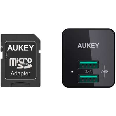 Aukey PA-U32 Mini Dual USB Oplader - Zwart