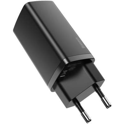 Baseus GaN2 Lite Dual USB-C Snellader 65W - Zwart