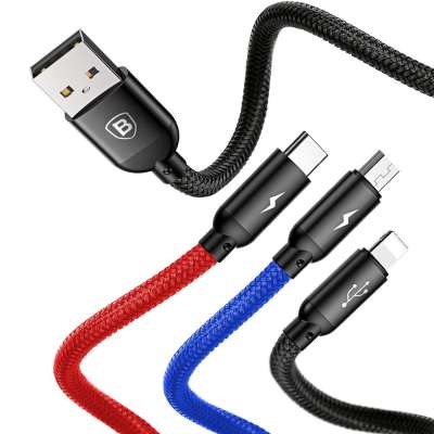 Baseus 3 in 1 Oplaadkabel - Lightning / USB-C / Micro USB - 120cm