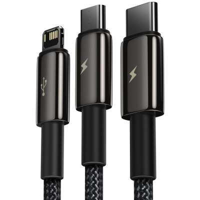 Baseus Tungsten Gold 3 in 1 Kabel - Lightning / USB-C / Micro USB - 120cm