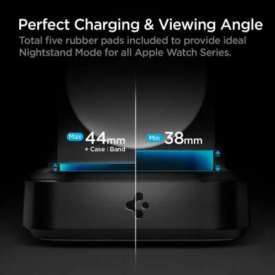 Spigen ArcField geschikt voor Apple Watch Draadloze Oplader - Zwart
