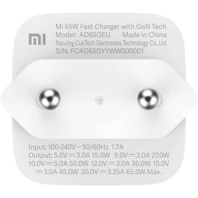Xiaomi Mi USB-C Oplader GaN Tech - 65W - Wit