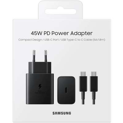 Samsung Oplader Power Adapter 45W - Super Fast Charging - Zwart