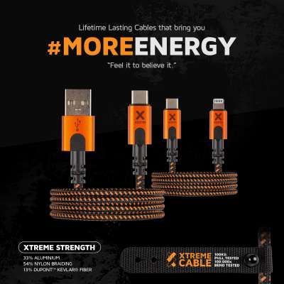 Xtorm Xtreme USB naar USB-C Kabel - 1,5 meter - Oranje