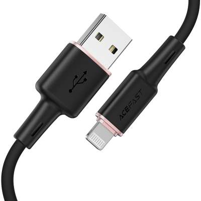 Acefast USB naar Lightning Kabel - Silicone - 120cm - Zwart