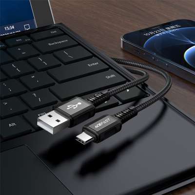 Acefast USB naar USB-C Kabel - 120 cm - Zwart