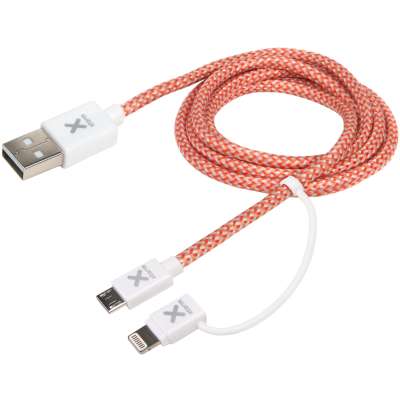 Xtorm USB naar Lightning / Micro-USB Kabel - 100cm - Rood
