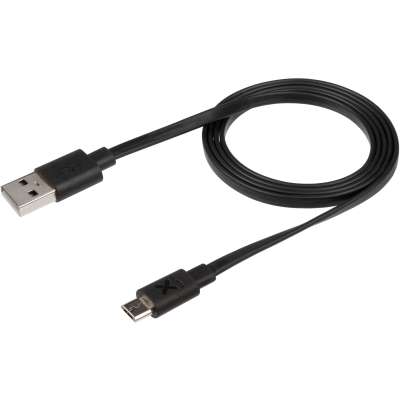 Xtorm Flat USB naar Micro USB Kabel 3 meter - Zwart
