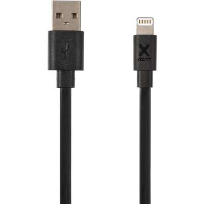 Xtorm Flat USB naar Lightning Kabel - 1 meter - Zwart