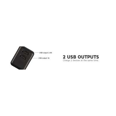 Xtorm Dual USB Travel Oplader - 17W - Zwart