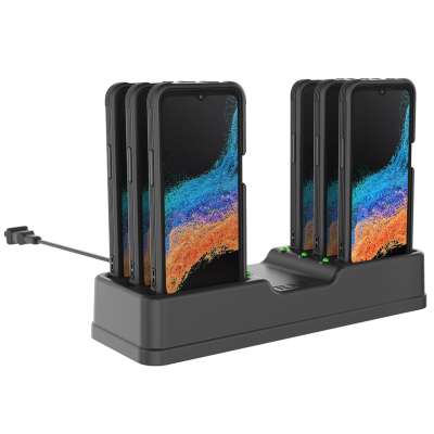 RAM 6-Port Charging Dock voor Samsung Xcover6 Pro met hoesje - Zwart