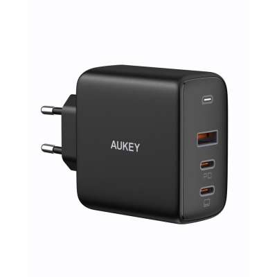 Aukey 90W USB / Dual USB-C Power Delivery Thuislader + 100W USB-C Kabel - Zwart