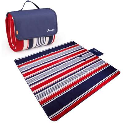 Picknickkleed waterbestendig - 200 x 200cm - Red Blue Stripes