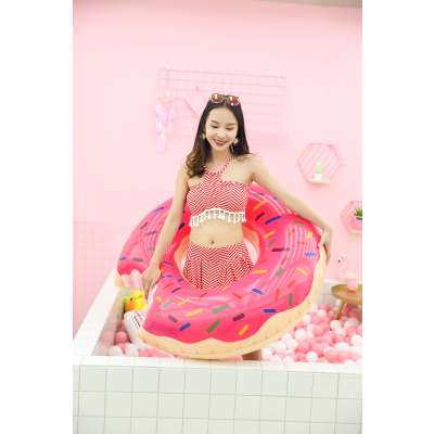 Opblaasbare Zwemband Donut - 120cm Luchtbed - Roze