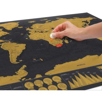 Luxe Grote Wereldkaart Krasposter - Scratch world map (82x60cm)