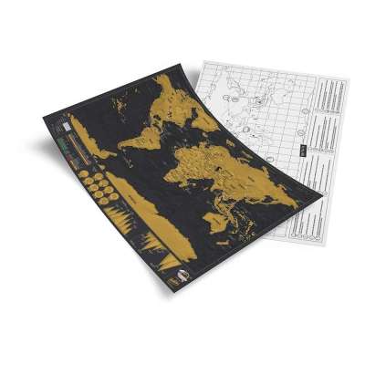 Luxe Grote Wereldkaart Krasposter - Scratch world map (82x60cm)
