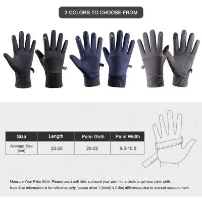 Waterdichte Touchscreen Handschoenen - Grijs - Maat L