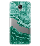 Hoesje geschikt voor OnePlus 3/3T - Turquoise Marble Art