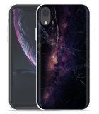 Hoesje geschikt voor iPhone Xr - Black Space Marble