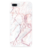 Hoesje geschikt voor iPhone 8 Plus - White Pink Marble