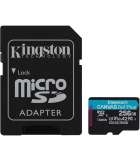 Kingston Canvas Go Plus MicroSDXC Card 10 UHS-III - 256GB - inclusief SD adapter