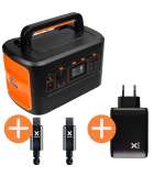 Xtorm Portable Power Station 500 + Xtorm USB-C kabel + Xtorm USB-C lader - Zwart