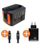 Xtorm Portable Power Station 300 + Xtorm USB-C kabel + Xtorm USB-C lader - Zwart