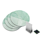 4 Rubberen Onderzetters - Design Green Marble - Rond