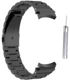 Galaxy Watch4 / Watch5 Bandje - Perfect Fit Metalen Watchband - Zwart