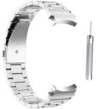 Galaxy Watch4 / Watch5 Bandje - Perfect Fit Metalen Watchband - Zilver