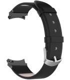 Galaxy Watch4 / Watch5 Bandje - Perfect Fit Leder Watchband - Zwart
