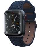 Njord byELEMENTS Salmon Leather geschikt voor Apple Watch 40/41mm Smartwatchbandje - Blauw