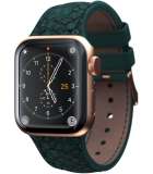 Njord byELEMENTS Salmon Leather geschikt voor Apple Watch 40/41mm Smartwatchbandje - Groen