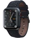 Njord byELEMENTS Salmon Leather geschikt voor Apple Watch 40/41mm Smartwatchbandje - Grijs