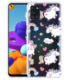 Hoesje geschikt voor Samsung Galaxy A21s - Fat Unicorn