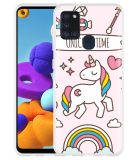 Hoesje geschikt voor Samsung Galaxy A21s - Unicorn Time