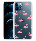 Hoesje geschikt voor iPhone 12 Pro - Flamingo
