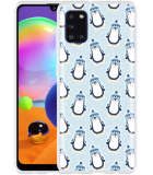 Hoesje geschikt voor Samsung Galaxy A31 - Pinguins