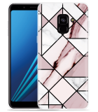 Samsung Galaxy A8 2018 Hoesje Roze Marmer