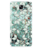 Hoesje geschikt voor OnePlus 3/3T - Groen Hexagon Marmer