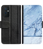 Hoesje - Book Case geschikt voor OnePlus 9 - Blauw Marmer