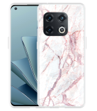 Hoesje geschikt voor OnePlus 10 Pro - White Pink Marble