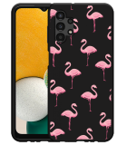 Hoesje Zwart geschikt voor Samsung Galaxy A13 4G - Flamingo