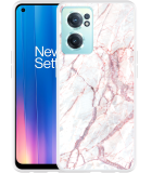 Hoesje geschikt voor OnePlus Nord CE2 - White Pink Marble