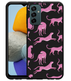 Hoesje Zwart geschikt voor Samsung Galaxy M23 - Roze Cheeta's