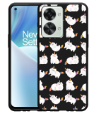 Hoesje Zwart geschikt voor OnePlus Nord 2T - Unicorn Cat