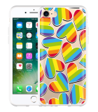 Hoesje geschikt voor iPhone 6 / 6s - Regenboog Hartjes